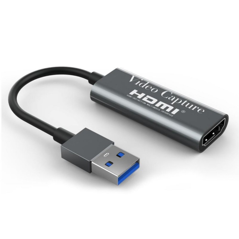 Carte dAcquisition HDMI vers USB 2.0 Carte de Capture Audio Vidéo 1080p Adaptateur HDMI vers USB pour la Diffusion en Direct Compatible avec Caméscope/DSLR/Ordinateur/Phones/PS4 