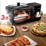 Multifonction 3 en 1 Sonifer, Machine à café, petit déjeuner, grille-pain pain, poêle à viande, Pizza Électrique 220V