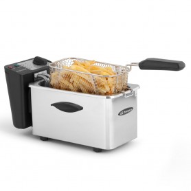 Friteuse à huile inox, Orbegowo FDR 35, 4Litres, 2 000 W, Thermostat réglable, Housse amovible