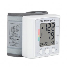 Tensiomètre poignet, Orbegozo TES 3650, 60 mémoires pour 2 utilisateurs avec date et heure, sur piles 2 x AAA