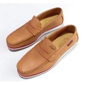 Mocassins pour hommes, Clark’s (MOCL-004) chaussures de conduite, en cuir, décontractées marron