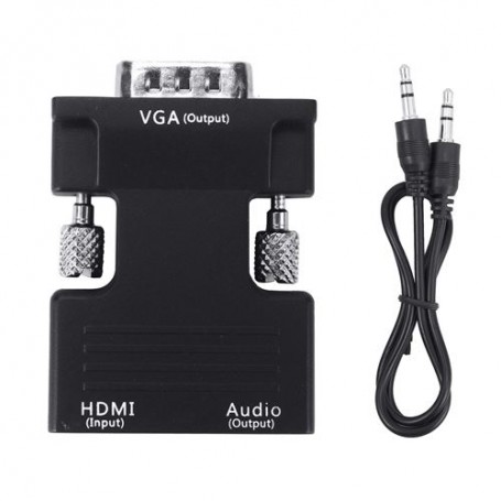 Adaptateur HDMI femelle Vers VGA mâle, HD 1080p, convertisseur audio, 1920 x 1080 px