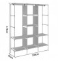 Armoire de rangement d’habits Portative 3 battants avec Housse en Tissu – 130×45×175 cm
