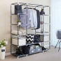 Armoire de rangement d’habits Portative 3 battants avec Housse en Tissu – 130×45×175 cm