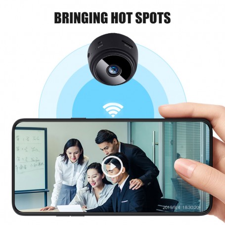 Caméra Espion,Mini Caméra Espion 1080P WiFi Réveil Caméra de Surveillance de Vision Nocturne Nanny Caméra Cachée Détection de Mouvement Surveillance en Temps réel à la Maison ou au Bureau 