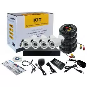 Caméras de surveillance extérieur KTI DVR CCTV, HD 16 canaux, vidéo H.264, 3,6 mm, CMOS 1/2,8", résolution 1920x1080p