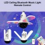 Ampoule ventilateur LED de musique, Star Starry Music, 3 ailles, Bluetooth, Télécommande, multicolore