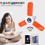 Ampoule ventilateur LED de musique, Star Starry Music, 3 ailles, Bluetooth, Télécommande, multicolore