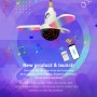Ampoule ventilateur LED de musique, Star Starry Music, 3 ailles, Bluetooth, Télécommande, multicolore