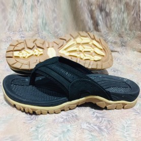 Chaussures claquettes SUONIAO (CLSU-001), en cuir véritable pour hommes - Noir