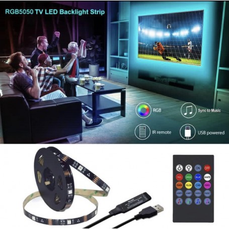 Guirlande connectée LED RVB USB 10m Synchronisation musicale
